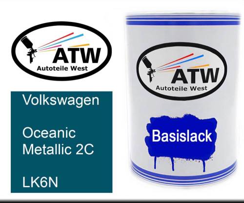 Volkswagen, Oceanic Metallic 2C, LK6N: 500ml Lackdose, von ATW Autoteile West.